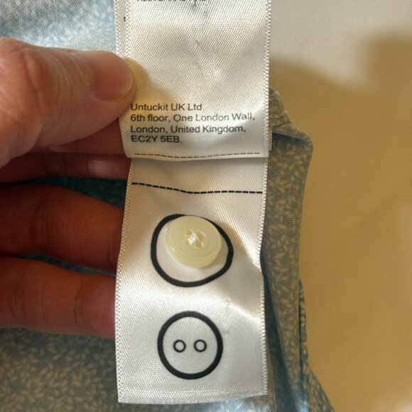 UNTUCKIT Fortia Performance Shirt Foral Blue Nylon XXL - Picture 11 of 13